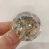 Flyshadow 1Jar Aurora Nail Glitter Cloud Brocade Chrome Powder Nail Sequins 126Color High Light Dream Opal Dust DIY Crafts Nails Glitters