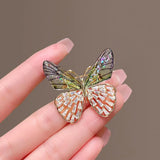 Flyshadow Fashion Gradient Crystal Butterfly Brooch Alloy Dragonfly Bee Brooch for Women Jewelry Accessories Gifts Brooches for Women