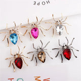 Flyshadow Fashion Spider Crystal Flower Pins Brooches Wedding Jewelry Bijouterie Corsage Dress Coat Brooch Pin Accessories