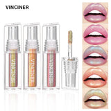 Flyshadow 7 Colors Laser Holographic Lip Gloss Liquid Lipstick Diamond Pigment Longlasting Glitter Lipgloss Waterproof Metallic Lip Makeup