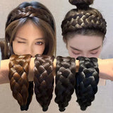 Flyshadow Wig Braided Headbands for Women Fishbone Wide Twist Hairbands Handmade Head Hoop Hair Bands Styling Headwear Accessories Gift