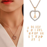 Flyshadow Heart Shape A-Z Initial Letter Rhinestones Choker Necklace For Women Gold Color Charm Simple Trendy Jewelry Accessories