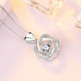 Flyshadow Jumping Heart Love Six Stars Dynamic Necklace Instagram Unique Design Versatile Pendant Fashion Jewelry