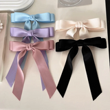 Flyshadow Fashion Cute Fabric Hair Bow Hairpin Women Ribbon Hair Clips Headwear Black White Bow Top Clip Female Hair Jewelry Accessories