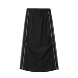 Flyshadow Black Cargo Skirt Women Sports Vintage Loose Maxi Skirts Fashion Solid Y2k Casual Sreetwear Summer A-line Long Skirt