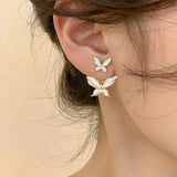 Flyshadow 1 Pair of New Korean Style Butterfly Women's Earrings, Fashionable, Simple, Exquisite Jewelry, Exquisite Gifts for Friends