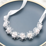 Flyshadow Wedding Crystal Flower Headband Tiara For Women Bride Queen Party Bridal Wedding Hair Accessories Jewelry Vine Band Headband