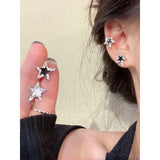 Flyshadow Fashion Y2K Simple Design Pentagram Stud Earrings Girls Star Ear Studs Women Earring Party Jewelry Gifts