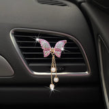 Flyshadow Butterfly Car Air Vent Clip Air Freshener Car Decor Air Outlet Bling Diamond Butterfly Car Accessories Interior For Woman