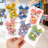 Flyshadow Handmade Fabric Flower Hair Clips Baby Girls Colorful Kids Butterfly Hairpin Children Alligator Hair Barrettes Hair Accessories