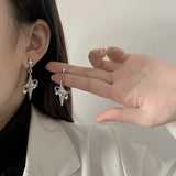 Flyshadow Korean Fashion Y2K Star Drop Earrings Hot Girl Harajuku Creative Planet Pearl Crystal Stars Earring for Women Punk Jewelry