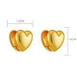 Flyshadow Prevent Allergy Heart Shape Hoop Earrings for Women Trendy Elegant LOVE Heart Ear Buckle Birthday Party Y2K Jewelry New