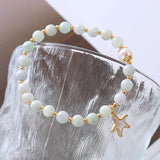 Flyshadow Trendy Pearl Bracelet with Elegant Jade Beads Ins Fine Jewelry Perfect Gifts for Fashionistas and Best Friends Free Shipping