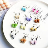 Flyshadow Creative Bubble Milk Tea Cup Drop Earrings for Women Fashion Handmade Resin Cute Bottles Earring Girls Party Jewelry Accessories