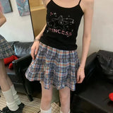 Flyshadow Plaid Skirt Women Mini Skirt Japanese Style Ruffle Layered Short Skirts Cute Streetwear Vintage Harajuku Preppy Skirt