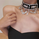 Flyshadow Luxury Choker Fashion Ball Metal Punk Wind Accessories Necklace Female Personality Exaggerated Temperament Clavicle Chain Female