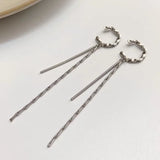 Flyshadow 1Pcs Korean Long Tassel Ear Cuff Earrings for Women Crown Ear Line Sweet Small Fresh C Shaped Ear Bone Clip Fashion Y2K Jewelry