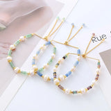 Flyshadow Multicolor Natural Stone Bead Bracelet for Unique Style New Arrival Fashionable Hand Accessories Exquisite Geometric Jewelry