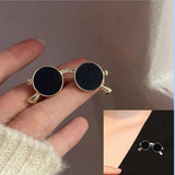 Flyshadow Creative Mini Sunglasses Brooches Funny Men Women's Suit Jacket Rhinestones Pins Vintage Clothing Accessories Jewelry