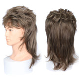 Flyshadow Synthetic Mullet Wigs for Men Adult Funny Hair 80s Costumes Fancy Party Accessory Pop Rock Cosplay Daily Wear Heat Resistant Wig