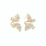 Flyshadow Sweet and Luxurious Zircon Butterfly Earrings Korean Fashion Exquisite Temperament Small Earrings for Women