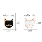 Flyshadow 2 PCS/Set Cute Kitten Animal Brooch Cartoon Black White Cat Enamel Pins Backpack Clothes Lapel Pin Couple Badges Lovers Jewelry