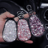 Flyshadow Universal Diamond Car Key Holder Storage Case Luxury Crystal Keychains Key Cover Bag Wallet for BMW Lada Benz Keychain