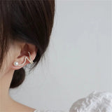 Flyshadow Elegant Irregular Imitation Pearl Crystal Earrings Wavy Snake Fashion Earrings Trendy Party Accessories