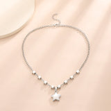 Flyshadow Y2K Metal Star Pendant Necklace for Women Luxury Sweet Cool Girl Punk Heart Clavicle Chain 2024 New Fashion Jewelry Party Gift