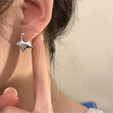 Flyshadow Fashion Y2K Simple Design Pentagram Stud Earrings Girls Star Ear Studs Women Earring Party Jewelry Gifts