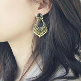 Flyshadow Creative Fashion European and American Retro Exaggerated Ethnic Style Carved Beads Tassel Earrings Accessories Creative Gifts