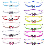 Flyshadow Crystal Butterfly Bead Woven Rope Necklace Women Kids Jewelry For Girls Cute Charm Jewelry Summer Beach Accessories