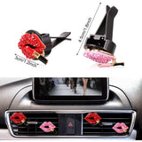 Flyshadow Car Air Outlet Aromatherapy Clip Diamond Red Lips Clips Perfume Clips Scent Aroma Air Freshener Clip Auto Interior Accessories