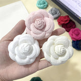 Flyshadow Elegant Camellia Rose Brooches Fashion Fabric Flower Lapel Pins For Women Party Wedding Badges Jewelry Clothing Accessories