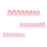 Flyshadow 24pcs French Pink Nail Art Fake Nails Detachable Simple Ballerina False Nails Full Cover Press on Nails DIY Nail Tips