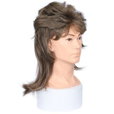 Flyshadow Synthetic Mullet Wigs for Men Adult Funny Hair 80s Costumes Fancy Party Accessory Pop Rock Cosplay Daily Wear Heat Resistant Wig