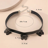 Flyshadow Black Velvet Lace Butterfly Choker Necklace Women Sexy Collar Goth Neck Accessories Fashion Party Jewelry Lady Necklaces