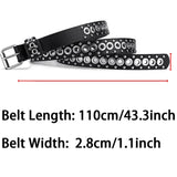 Flyshadow Women's Belt Fashionable Rivet Thin Belt Personalized Needle Buckle Belt Street Trend Punk HipHop Style Y2K Belt With Jeans Belt