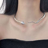 Flyshadow Brand Snake Necklace Women Choker Collar Ins Y2K Spice Girl Punk Style Accessories Collar Clavicle Chain Neck Chain