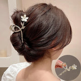 Flyshadow Korean Version Cat's Eye Stone Large Flower Hair Clip Fashionable Elegant Pan Hair Grab Clip Hair Clip Headwear