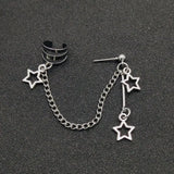 Flyshadow Personalized Fashion Chain Star Earrings Pendant C Ear Cuff Non Piercing Ear Ear Clip Men Women Party Punk Earrings Jewelry Gift