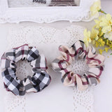 Flyshadow Fashion Woman Scrunchie Set Elastic Hair Band Vintage Plaid Headband Ponytail Band Girl Hair Accessories Hair Band Headwear