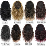 Flyshadow 14'' Kinky Curly Ponytail Hair for Women Short Fluffy Curly Drawstring Ponytail Natural Synthetic Afro Curly Fake Tail Hairpiece