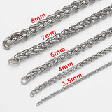 Flyshadow 1Meter Stainless Steel Knit Chain 2.5/4/6/7/8mm Necklace Bracelet Twist Snake Chain for Jewelry Making Handmade DIY Supplies