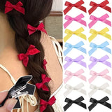 Flyshadow Colors Silk Ribbon Bowknot Hair Clip Fashion Sweet Ballet Cute Girl Barrettes Colorful Lace Women Bobby Pin INS Y2K Accessories