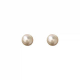 Flyshadow Korean Elegant White Glossy Pearl Stud Earrings For Women Exquisite Simple Imitation Pearl Round Earring Wedding Party Jewelry