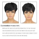 Flyshadow Short Human Hair Wigs Pixie Cut Straight perruque bresillienne for Black Women Machine Made Wigs With Bangs Cheap Glueless Wig