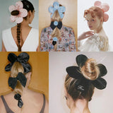 Flyshadow Flower Scrunchies Women Hair Tie Elastic Band Vintage Headwear Ponytail Holder Hair Rope Exquisite Headdress Y2k Accessories