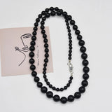 Flyshadow Black Double Layer Imitation Pearl Women's Necklace Luxury Fashion 2024 New Gift Club Party Necklace For Femme Fashion Jewelry