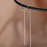 Flyshadow New Women Elegent Letter D Long Tassel Earrings Wire Dangle Earrings Hanging Brincos Party Piercing Daily Jewelry Gift Bijoux